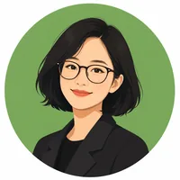 影评人林墨白头像，戴眼镜的短发女性插画
